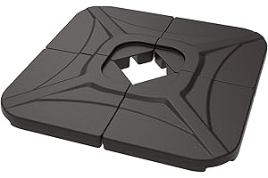 wikiwiki Compact Base 230 Lbs Offset Patio Umbrella Base Umbrella Weighted Base Water & Sand Filled Weights Plate Set, for Offset Hanging Umbrella & Cantilever Umbrella (Dark Brown)