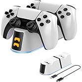 BIFONODKR PS5 Charging Station Dock-Dualsense Edge Controller Charger for PlayStation 5 with LED Light&Included Type-C Cable,Fast Efficient PS5 Controller Charger
