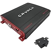 Crunch PX-3000.1D 3000W Monoblock Class-D Car Amplifier, 1-Ohm Stable, Variable Low-Pass, 45Hz Bass Boost, Subsonic Filter, Bass Remote Included