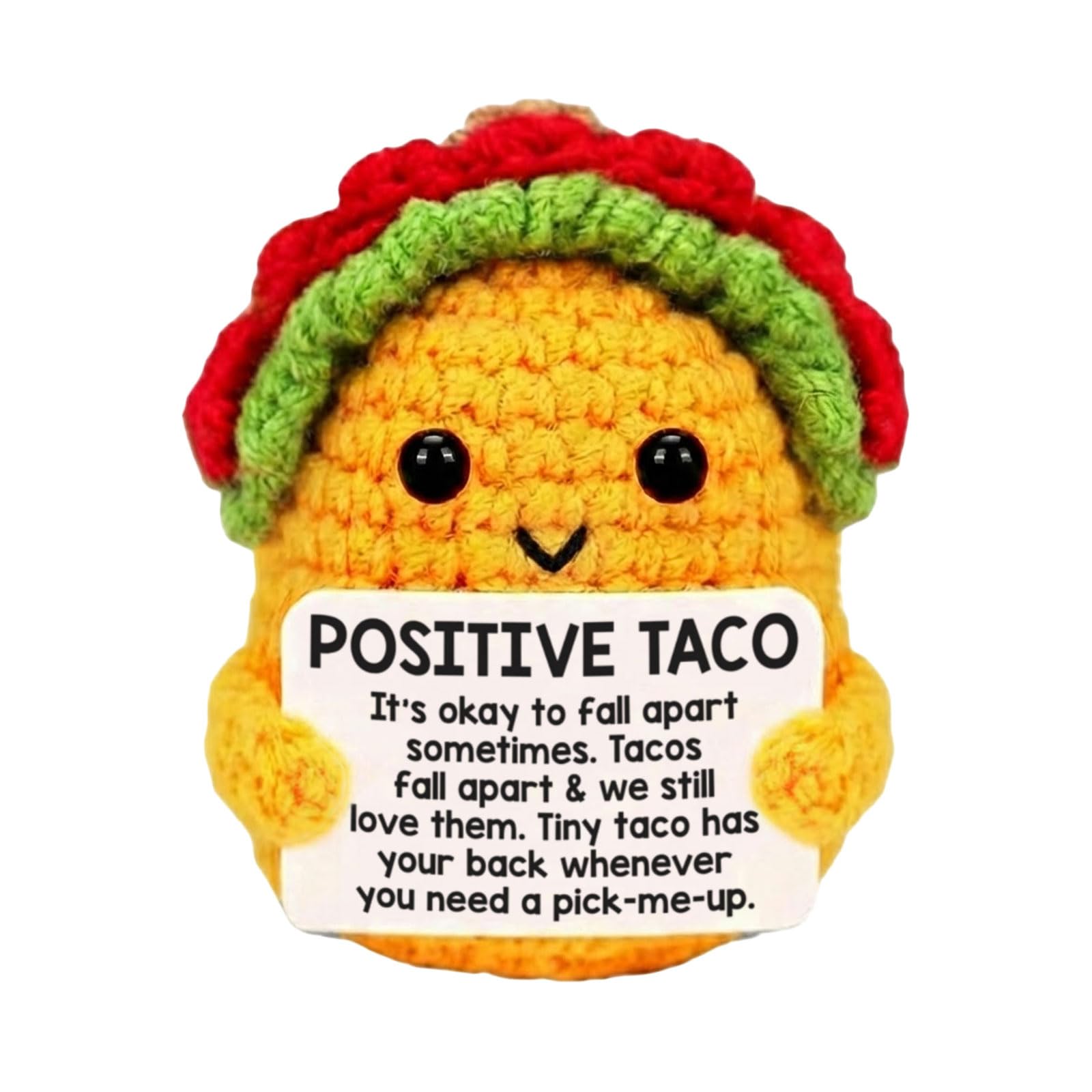Ckajuoau Positive Crochet Taco Birthday Gifts for Women Men Handmade Mini Taco Emotional Inspirational Support Taco Valentines Gifts for Him Her Christmas Stocking Stuffers Pick Me Up Gift for Women