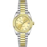 KNISKRED Classic Watch for Women with Crystal Accented and Solid Stainless Steel Band Ladies Dress Watch Water Resistant