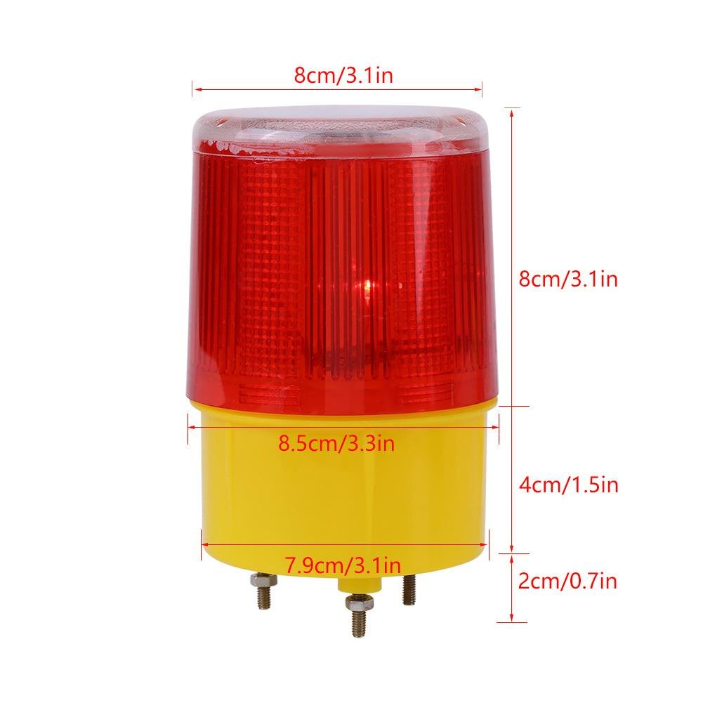 MOVKZACV Lampe Avertissement Solaire Stroboscopique LED - Pour Chantier, Pont, Route - Automatique Nuit/jour - Batterie Rechargeable