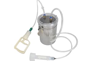 TIKATARER Manual Milking Machine, 2L Capacity Portable Cow Goat Milker, Strong Suction Milking Machine with Transparent Lid, 