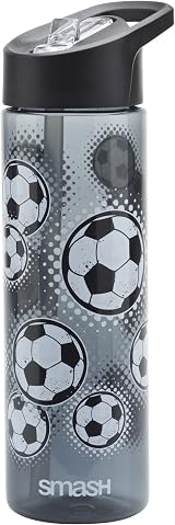 Smash Sipper Water Bottle 700ml with Straw Black Football Brand Smash
