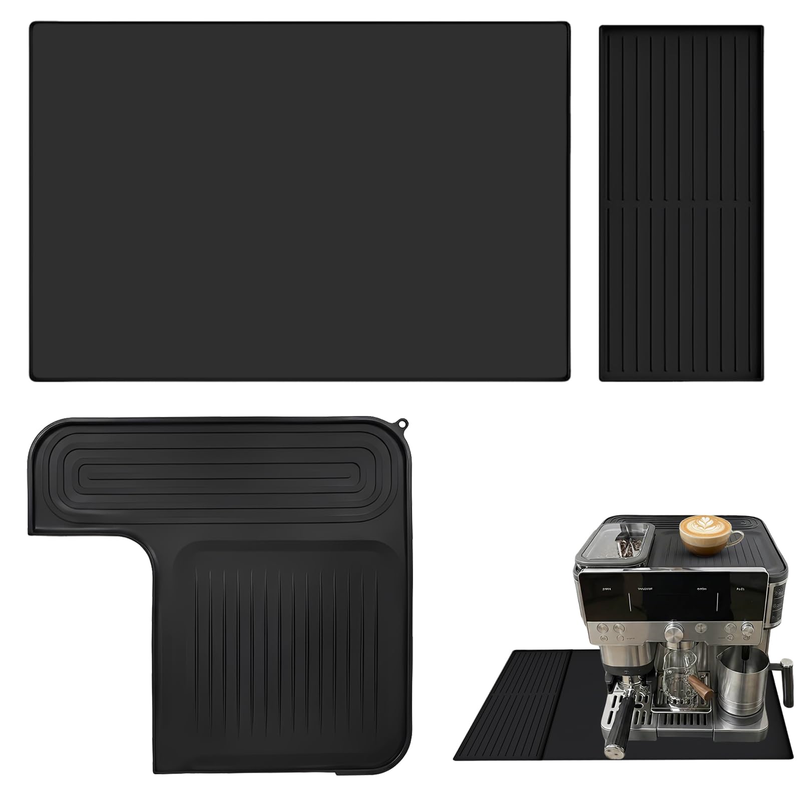 Photo 1 of 3-Piece Silicone Coffee Mat Set for Ninja ES601/ES701 - Compatible Non-Slip Waterproof Top/Bottom Mats & Drip Tray - Countertop Protector for Ninja Luxe Café Espresso Accessories