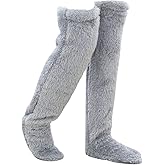 UIVXXUD Over Knee Fuzzy Socks high Plush Stockings Fuzzy Long Leg Warmers Winter Home Fluffy Sleeping Socks