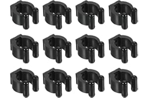 PATIKIL 17mm Dia Billiards Cue Locating Clip Holder, 12 Pack Plastic Snooker Clip for Fishing Rod Pool Cue Rack Storage, Blac