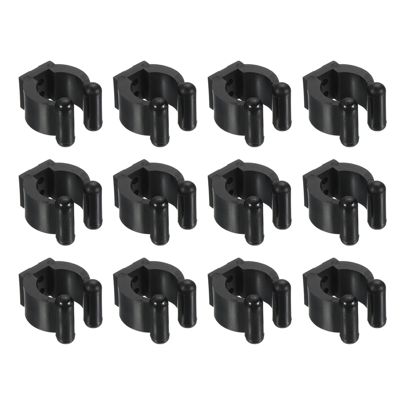 PATIKIL 17mm Dia Billiards Cue Locating Clip Holder, 12 Pack Plastic Snooker Clip for Fishing Rod Pool Cue Rack Storage, Black