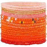 Caiyao 18Pcs Colorful Bohemia Seed Beaded Bracelets Handmade Adjustable Stackable Rainbow Beaded Stretch Bracelet Anket Multilayer Vaction Elastic Bracelet for Women Summer Beach Boho Jewelry Gifts