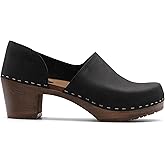 Sandgrens Handmade Swedish High Heel Wood Closed-Back Clogs for Women | Brett