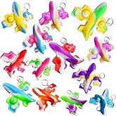 HOZKEAP 100 Packs Bulk Airplane Push Fidget Bubble Mini Pop keychain,Birthday Party Favors Supplies Classroom Students Bubble Prize