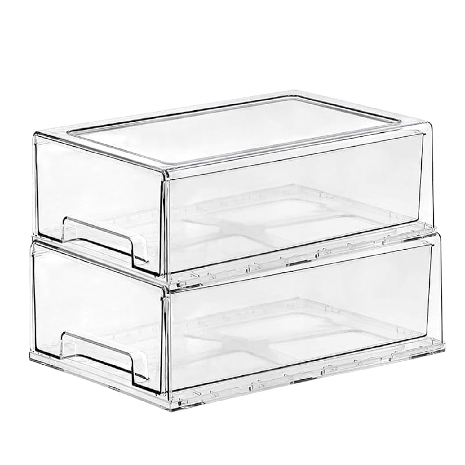 Photo 1 of SIMPEXPE Stackable Storage Drawer , Clear Pull Out Plastic Food Fridge Organizer Bins for Home Office Pantry Shelf Organization