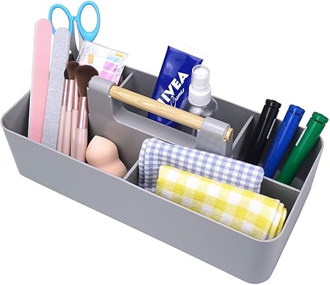 Amazon Goods Marche 持ち運び楽々 万能 収納 ボックス 仕切り 持ち手付き グレー 収納ケース ボックス オンライン通販