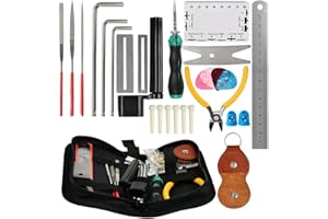 AHATHYW Guitar Tool Kits, 28Pcs Repair Setup Maintenance Adjustments with Carry Bag DIY for Electric Guitar, Ukulele, Bass Banjo & Other Stringed Instruments Beginner Professionals Luthier Easy Use