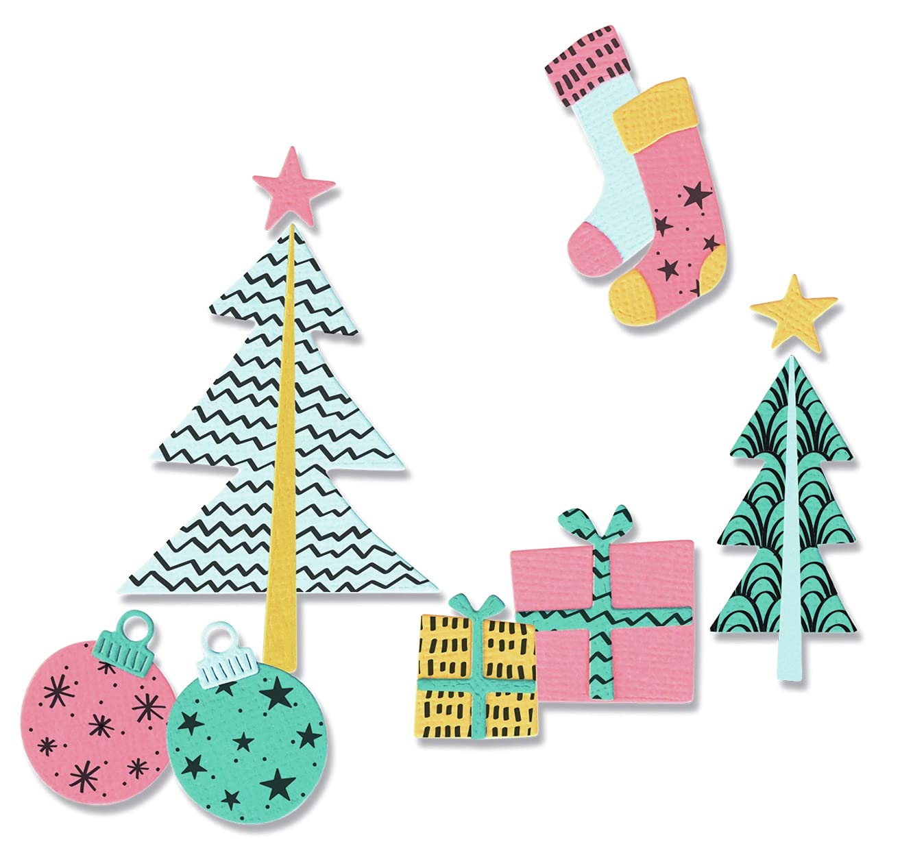 Sizzix Christmas Framelits Die Set & Stamps Groovy Christmas