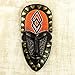 NOVICA Decorative Wood Mask, Black Orange