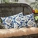 Greendale Home Fashions Rectangle Outdoor Accent Pillows in Coastal Ikat (Set of 2), Azule