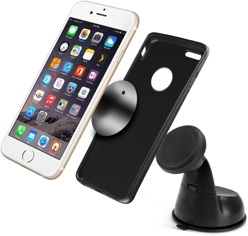 Magnetic Car Mount l Jetesun Universal Magnetic Windshield/Dashboard Car Mount Holder for Apple iPhone 7 SE 6 6 Plus, iPhone 5S 5C 5, Samsung Galaxy Edge S7 S6, HTC M9, Nexus 5 4 And Other Cell Phone