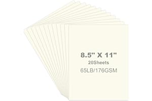 MIIKOUL Cream Cardstock 8.5" x 11", 65 Lb/176 gsm Medium Weight Cardstock Off White Card Stock Printer Paper Ivory Double Sided Cardstock for Art Crafts, Greeting Card Making, Paper Decor (20)