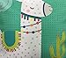 Geepro 18 inch Llama Cactus Decorative Throw Pillow Covers Linen Cotton Animal Print Cushion Cover (Teal)