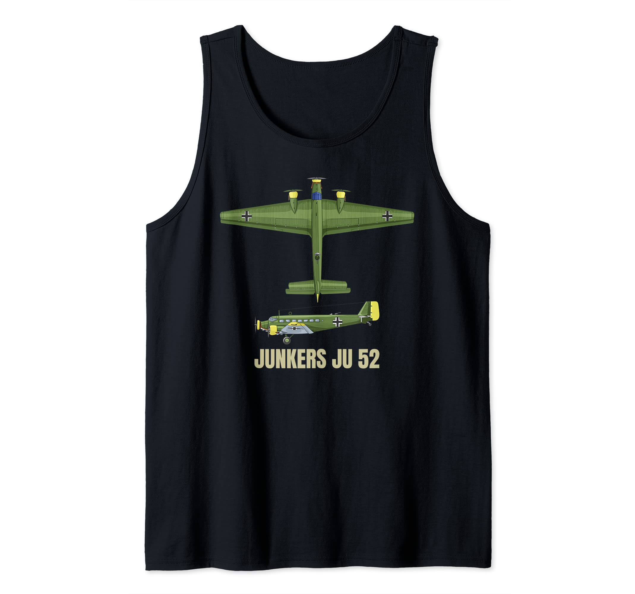 Ju 52 German WW2 Transport Aircraft Plane Diagram Tank Top