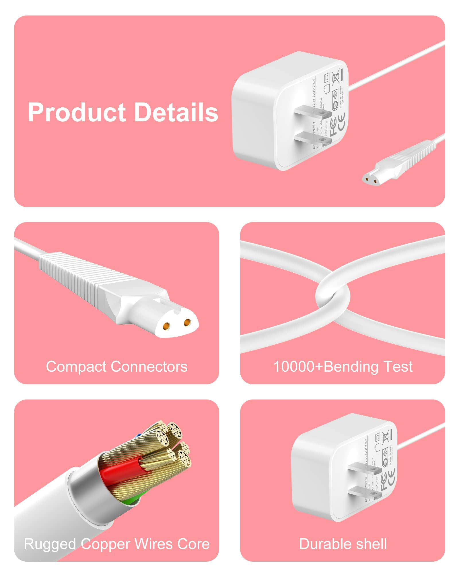 ADRICY for Braun Silk Epil 9 Charger Compatible with Braun Epilator Silk 9 7 5 9-720 9-300 9-890 9-030 9-880 5-810 5-620 and Face Epilator Facespa Pro 910 911 921