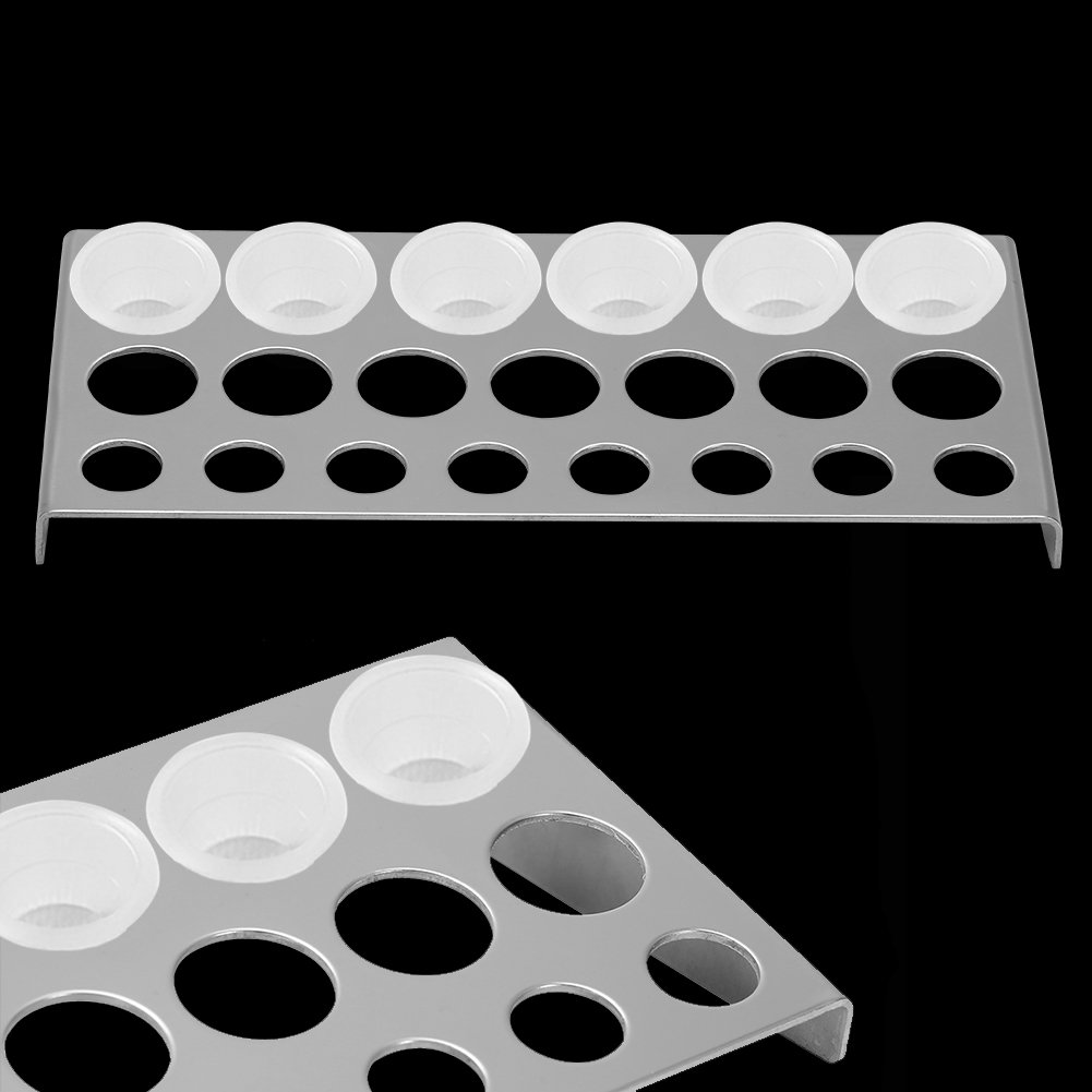 Tattoo Pigment Shelf, Tattoo Pigment Cup Holder, Asixx 23 Holes Stainless Steel Tattoo Pigment Ink Cup Holder Sturdy and Durable to Use, Applied to Small/Medium/Large Ink Cap,Professional Tool for all