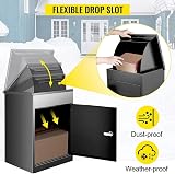 iropro Wall Mounted Parcel Drop Box Black Lockable Weatherproof Medium view 3