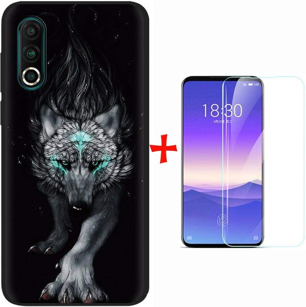 AIOIA For Meizu 16S Pro Case with Screen Protector,Soft Flexible TPU Cover+9H Tempered Glass Film for Meizu 16S Pro