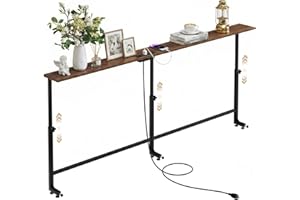 Faesun 70.9 Inch Behind Couch Table, 24"-32" Adjustable Height Range, Behind The Couch Table with Outlet, Adjustable Console 