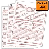 (Pack of 500) CMS 1500 Forms, HCFA 1500 Forms, Health Insurance Claim Form, Medicare Claims for Taxes, CMS 1500 Claim Forms 02/12