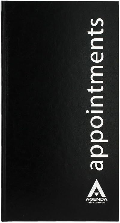 Agenda Appointment Book 3 Assistant Black for Salons - 15 Min Intervals