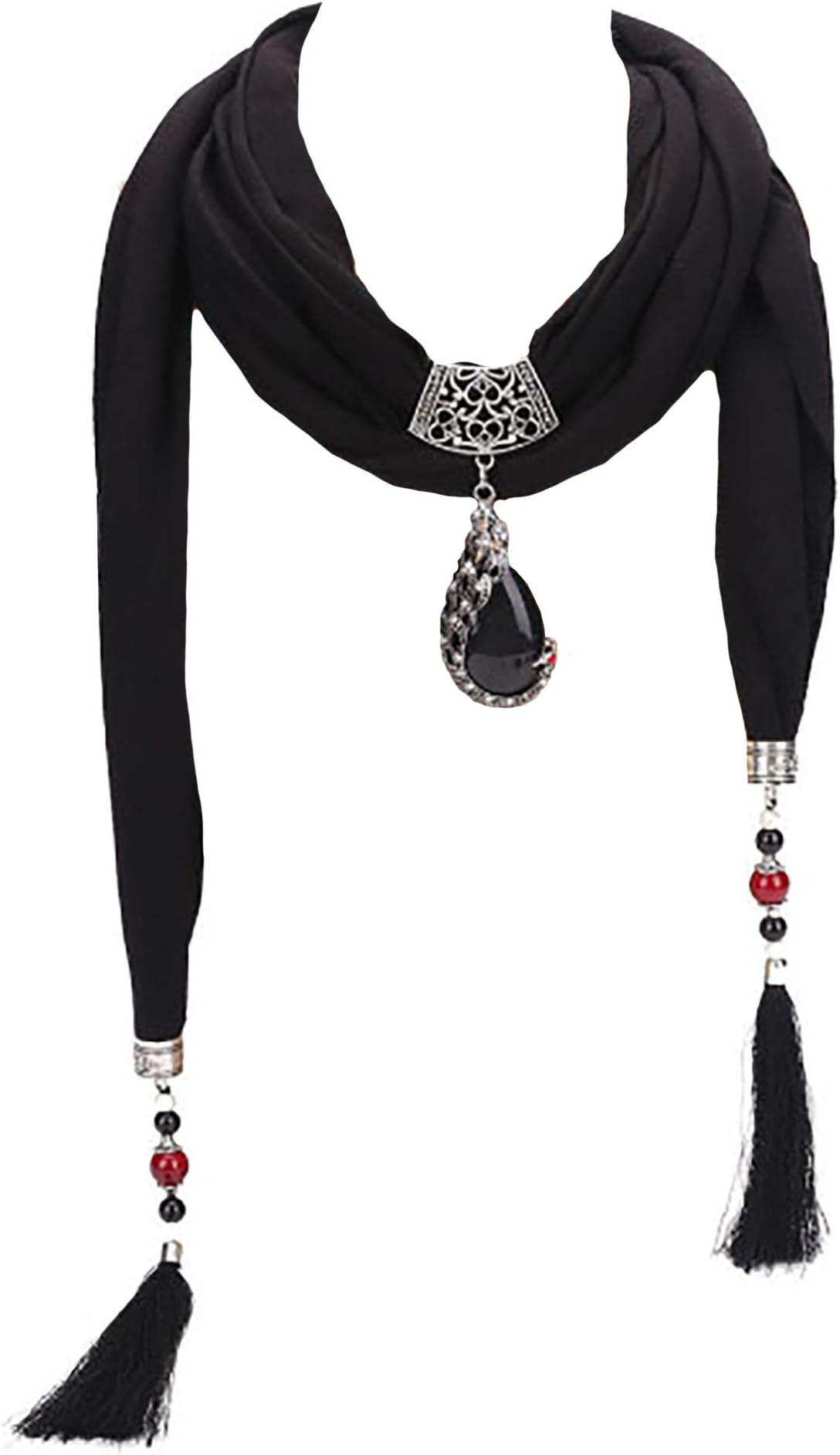 GFM Womens Heart Or Peacock Pendant Scarf - Perfect Christmas Gift Idea