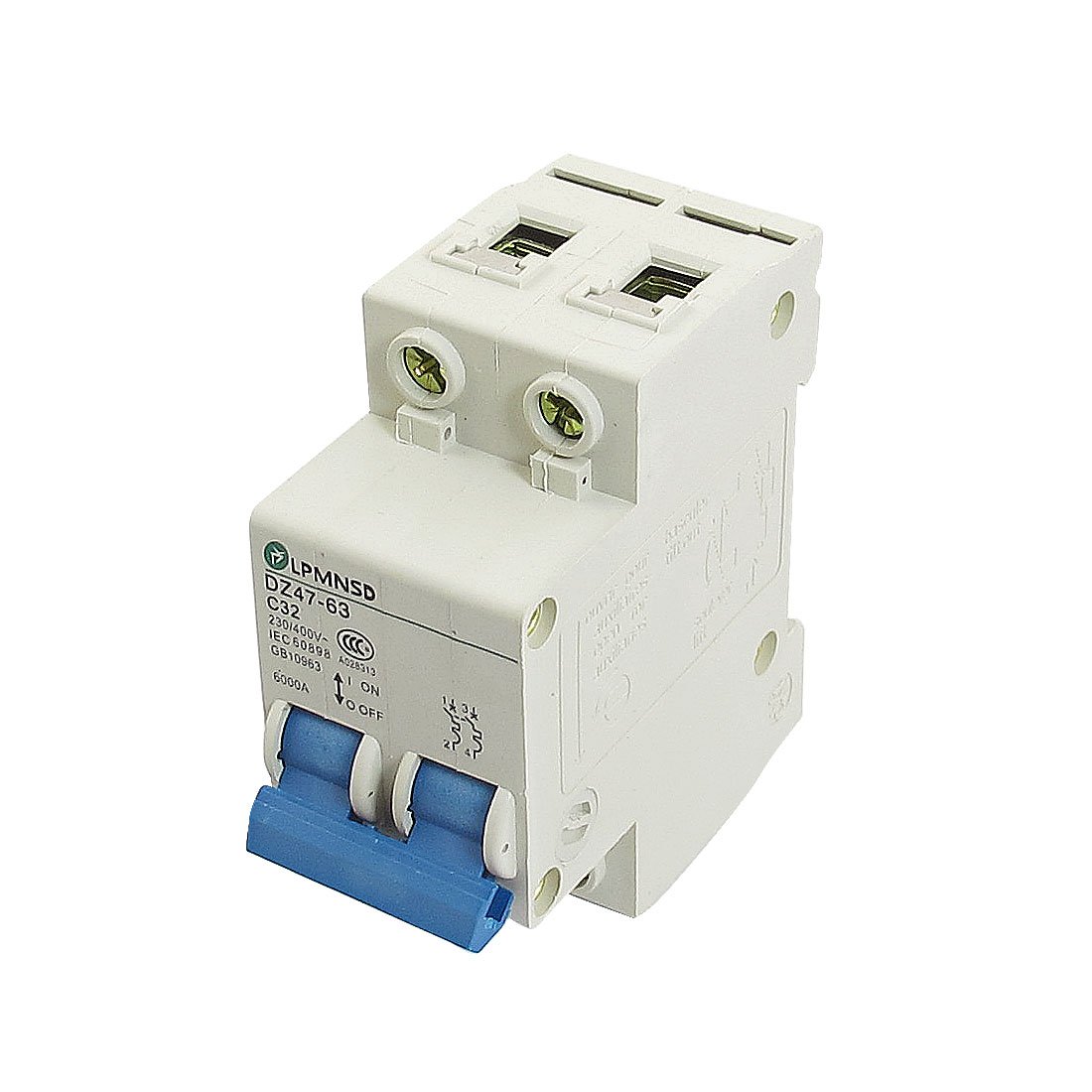 Sourcingmap C32 32A 230/400VAC 6000A Breaking Capacity 2 Poles Circuit Breaker