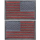 Bundle 2 Pieces - the Left and Right Sides Embroidery Tactical USA Flag Patches (Color b)