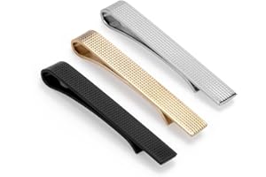 Wynameleri Tie Clips for Men, 3 Pack Tie Clip Business Shirt Necktie Tie Bar Pinch Clips