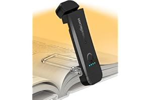 HIONXMGA Book Light for Reading in Bed,Rechargeable LED Reading Light,3 Amber Colors & 7 LEDs Precise Dimming,Portable & Long