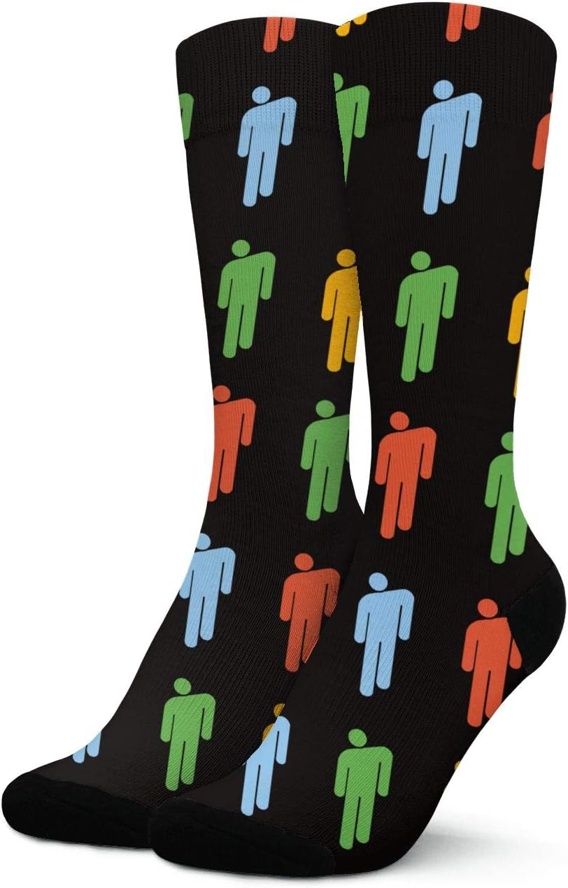 ANKERNICBillie Eilish Casual Crew Socks Athletic Sport Novelty Tube Socks for Mens and Womens (One Size) Black