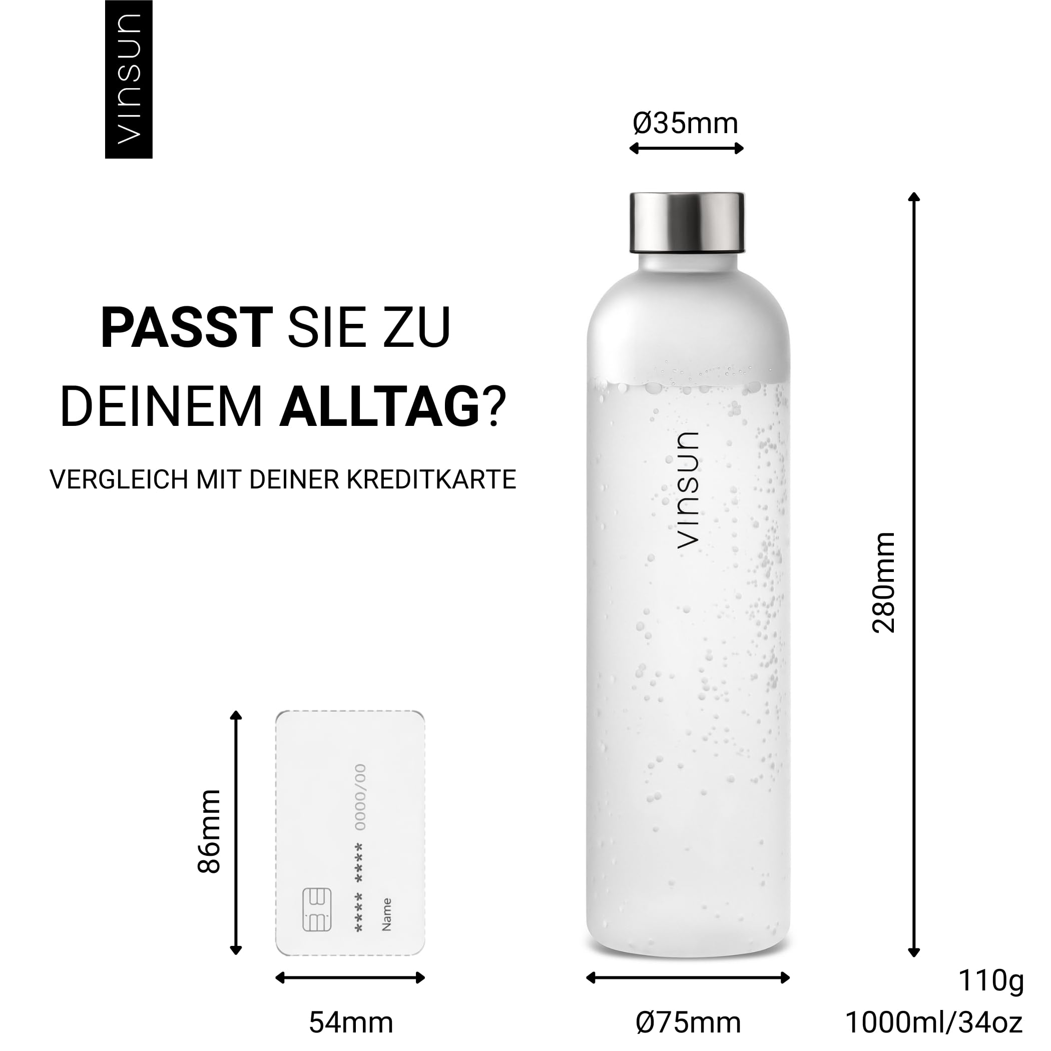 VINSUN Trinkflasche 1l blau - wiederverwendbar nachhaltig, Kohlensäure geeignet, BPA frei, Tritan - Sport Flasche für Outdoor, Schule, Uni, Fahrrad, Büro, Gym 5