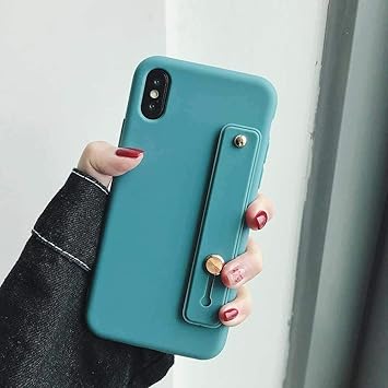 EWUEJNK Caja del Teléfono,Azul Funda De Teléfono con Correa De Muñeca para iPhone 11 Pro