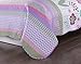 MarCielo 2 Piece Kids Bedspread Quilts Set Throw Blanket for Teens Girls Bed Printed Bedding Coverlet, Twin Size, Purple Floral Striped (Twin)