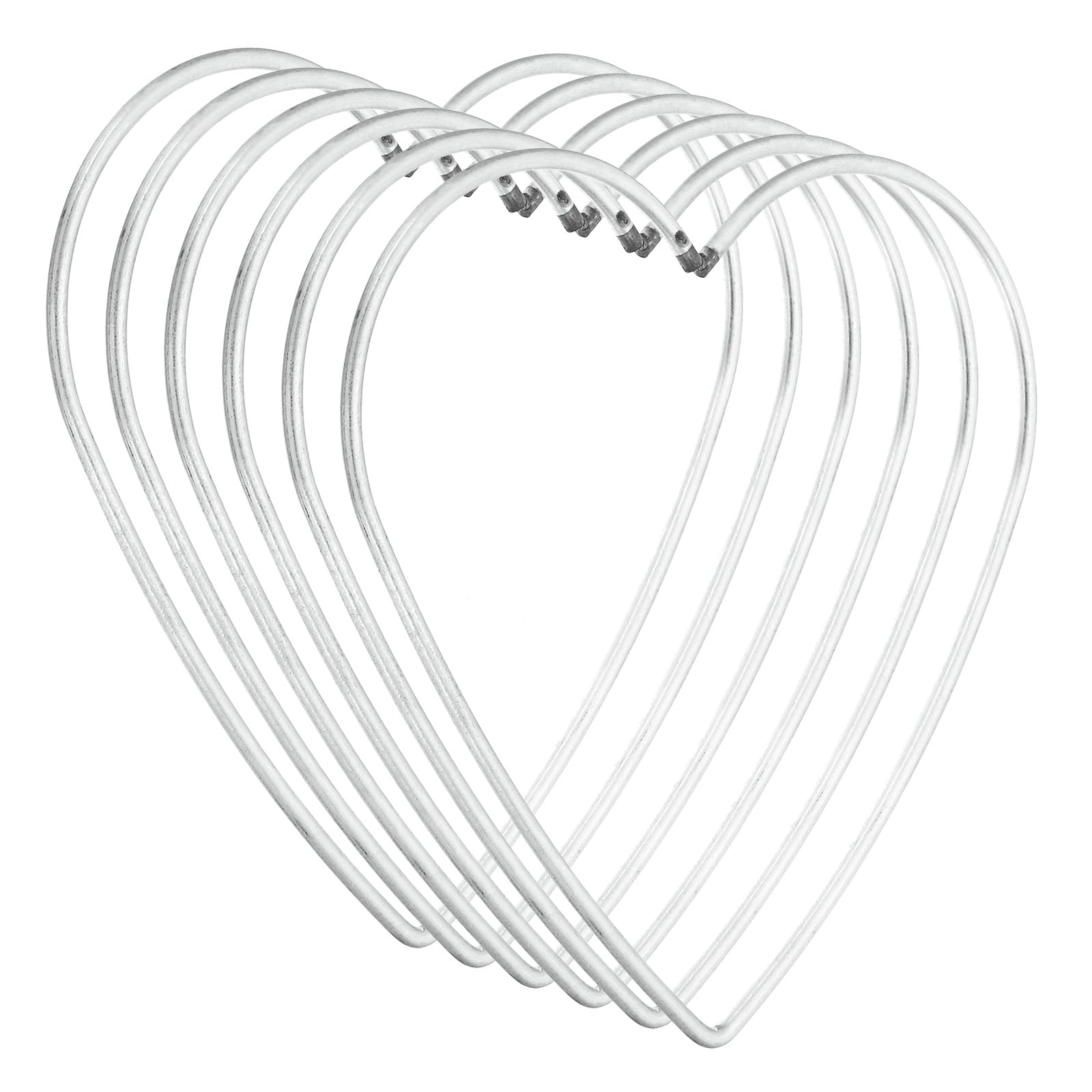 PATIKIL 5inch Dream Catcher Rings, 6 Pcs Metal Heart Shape Macrame Wreath Floral Ring Hoop for Home DIY Craft Wedding Wall Hanging Decorations, Silver — image 1