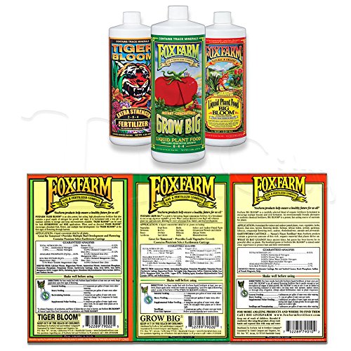 FoxFarm GLCMBX0006 Liquid Nutrient Soil TrioPints, Grow Big, Tiger Bloom, 16 Fl Oz Combo Pack