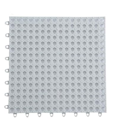 Set Of 6 Interlocking Bathroom Rubber Flooring Tiles 11 8 Non Slip Bath Mat With Drain Holes And Drainage Column For Kitchen Bathroom Swimming Pool