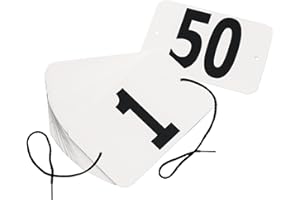 HODGES BADGE COMPANY, INC. Hodges Badge Company Rectangular Equestrian Numbers with String - 50 Set (Numbers 1-50) - Made in USA