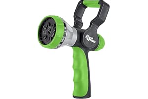Flexi Hose Fireman’s Spray Nozzle with 10 Spray Modes - Heavy-Duty Water Nozzle with No-Slip Ergonomic Grip and Lever Handle - A High-Pressure Garden Hose Nozzle