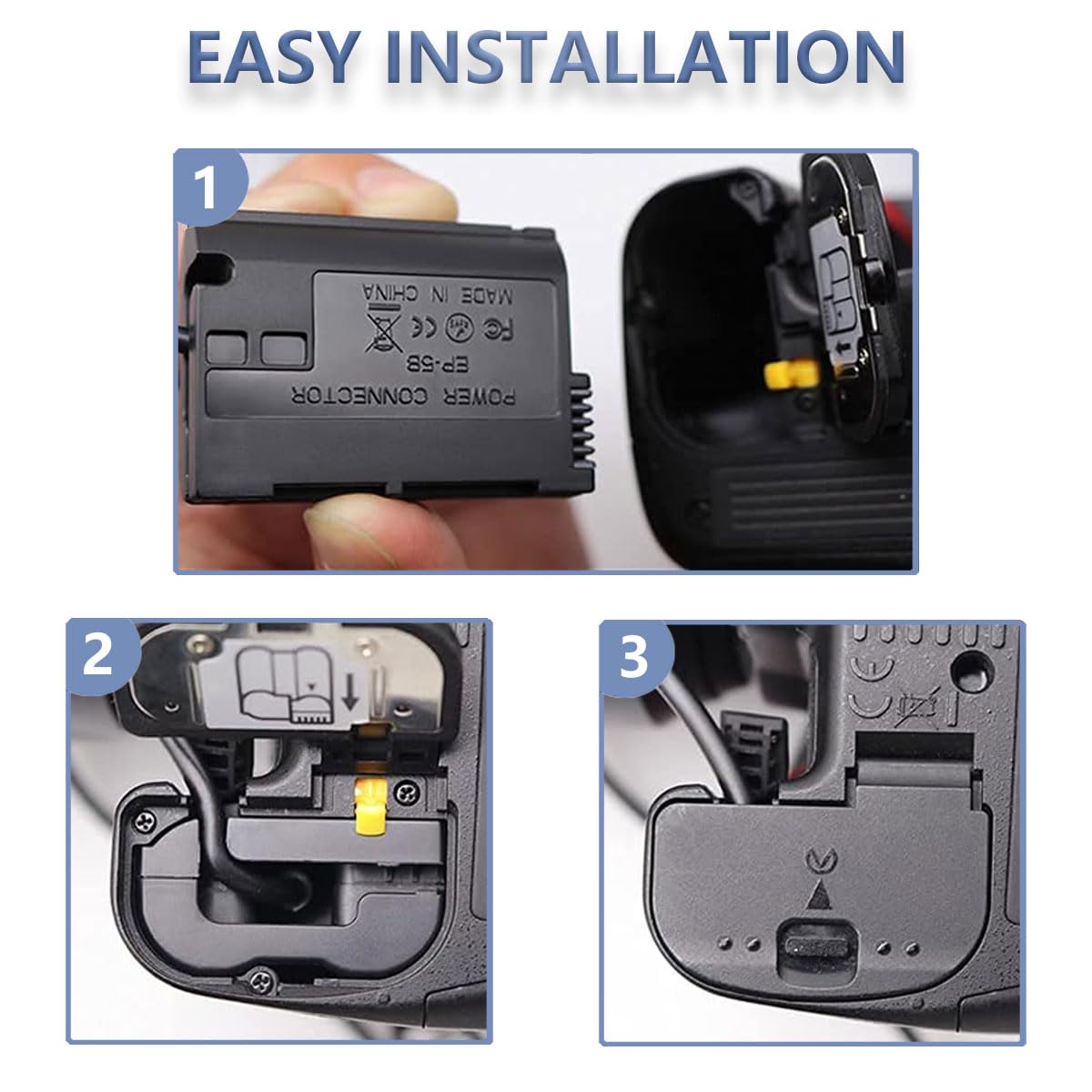 UORLEN EP-5B Power Supply Connector EH-5b AC Adapter EN-EL15c Dummy Battery Kit for Nikon Z5 Z6 Z6II Z7 Z7II Z8 D500 D610 D750 D780 D800 D800e D810 D850 D7000 D7100 D7200 D7500 Cameras