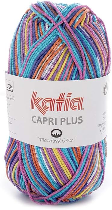 Katia Capri Plus – Color: vivos/azulados (103) – 50 g/aprox. 125 m lana: Amazon.es: Hogar