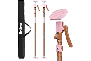 Britevo 2PK Adjustable Telescopic Support Pole - Cabinet Jack, Heavy Duty Third Hand Support System, Support Road, Drywall Lift, Dust Barrier & Cargo Bar, 54-115", Holds 154lbs