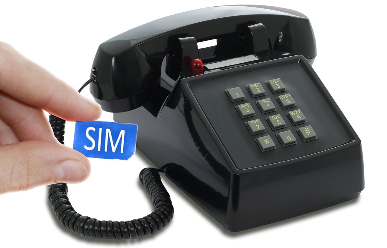 Opis PushMeFon Mobile: Retro GSM SIM Desk Phone - the Desktop Mobile Telephone with Simcard that replaces a landline in Black